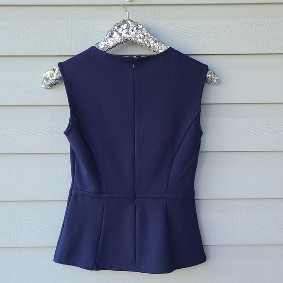 New York and Company metallic lace peplum top - Picture 4 of 4